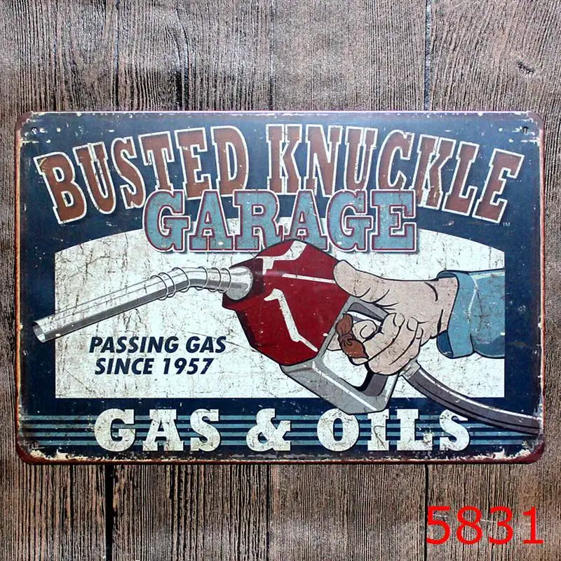 30X20CM Gas Oil Station Vintage Home Decor Tin Sign Wall Decor Metal