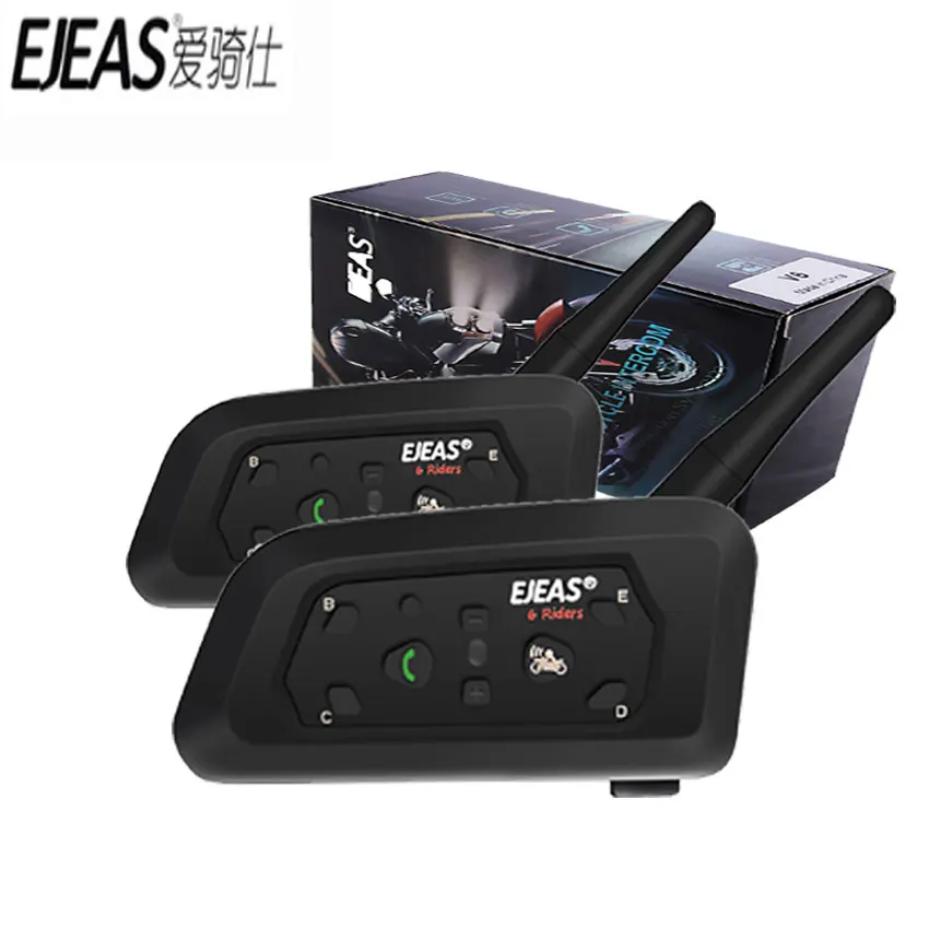 2Pcs EJEAS V6 Pro 1200M Motorbike BTOOTH Intercom Headset 2Pcs EJEAS V6 Pro 1200M Motorbike BTOOTH Intercom Headset