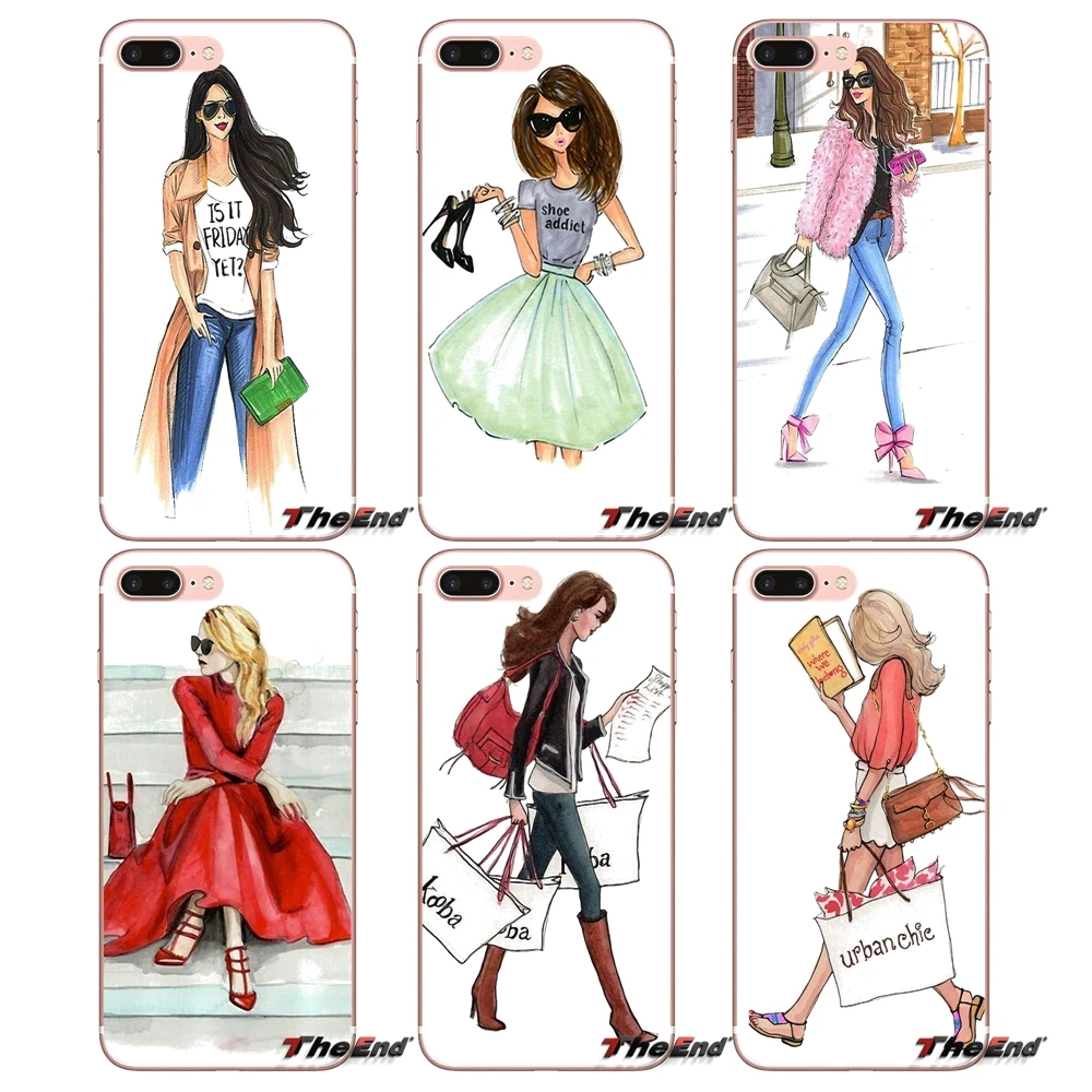 

New Fashionable Dress Shopping Girl TPU Case Covers For Xiaomi Mi6 Mi 6 A1 Max Mix 2 5X 6X Redmi Note 5 5A 4X 4A A4 4 3 Plus Pro