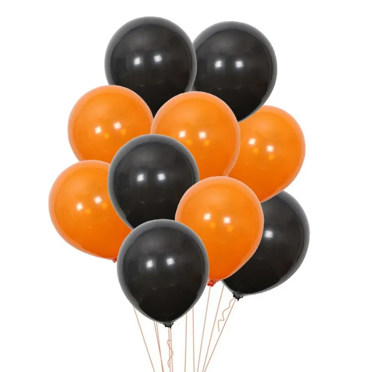 10 шт./лот оранжевые черные латексные шары на Хэллоуин фигурки животные шары Аксессуары декор Хэллоуин - Цвет: 10pcs
