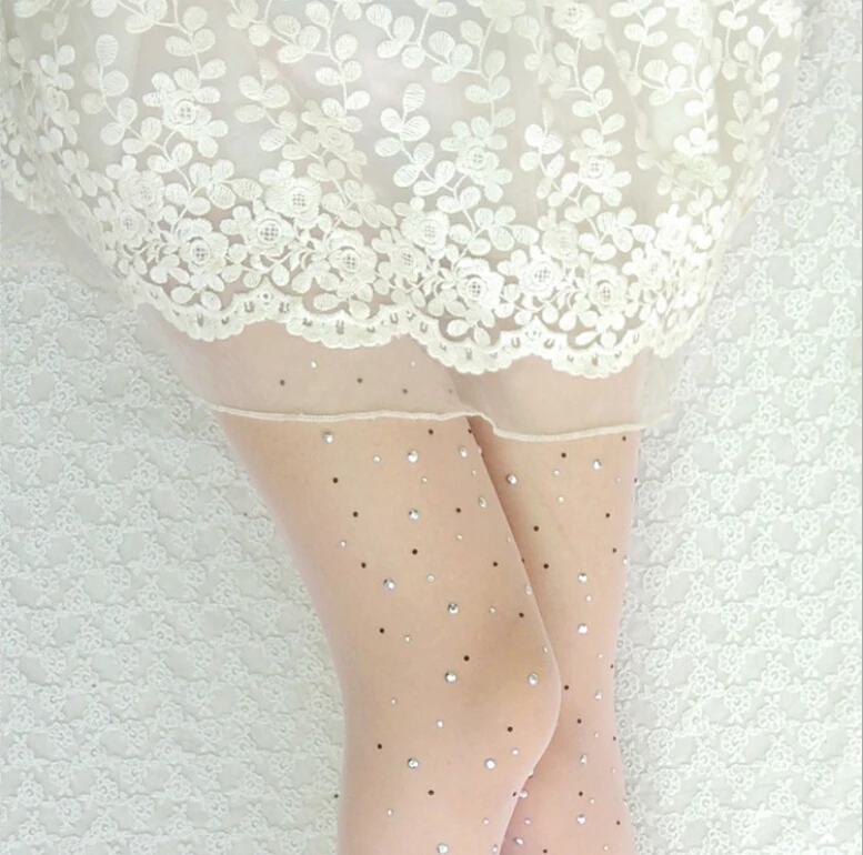 

1 Pair Sparkle Jeweled Diamond Crystal 15D Thin Shimmer Rhinestone Tights Pantyhose 20colors