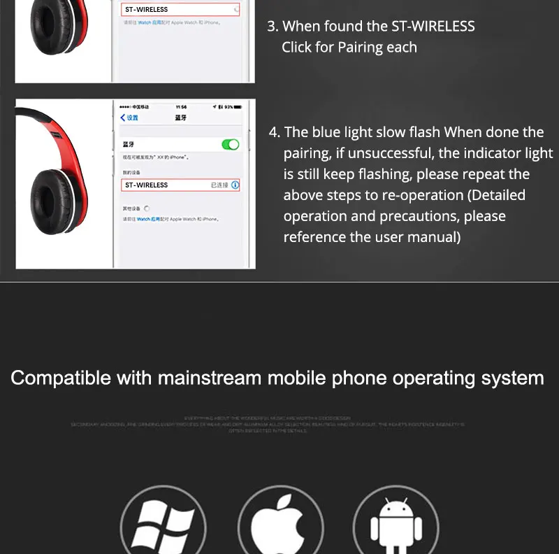 Uyg Беспроводная гарнитура Bluetooth стерео наушники с микрофоном Поддержка AUX TF FM для IPhone Xiaomi телефон компьютер PC