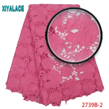 

Pink African Wedding Lace Fabric High Quality Nigerian Cord Lace Fabric Embrodiery African Lace For Guipure Lace Fabric 2739b