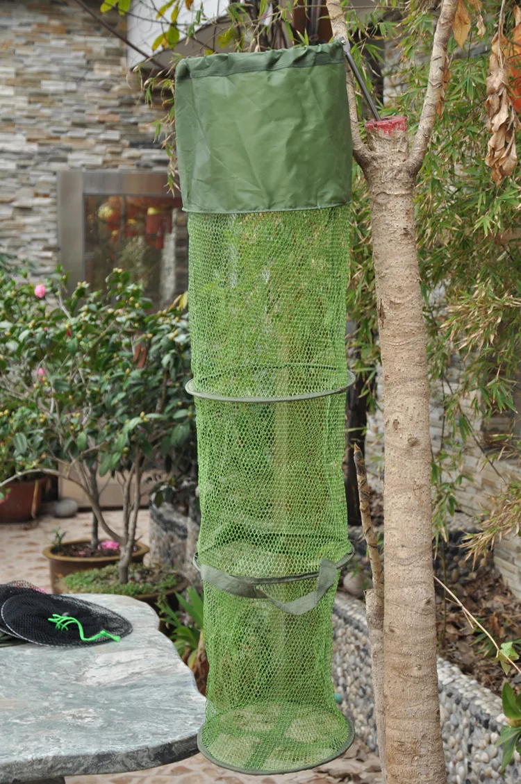 

LEO fishing net Collapsible Fishing Basket Dip Net Fishing Cage to Keep Fish Alive in the Water 33*140cm 25*110cm fishing tool