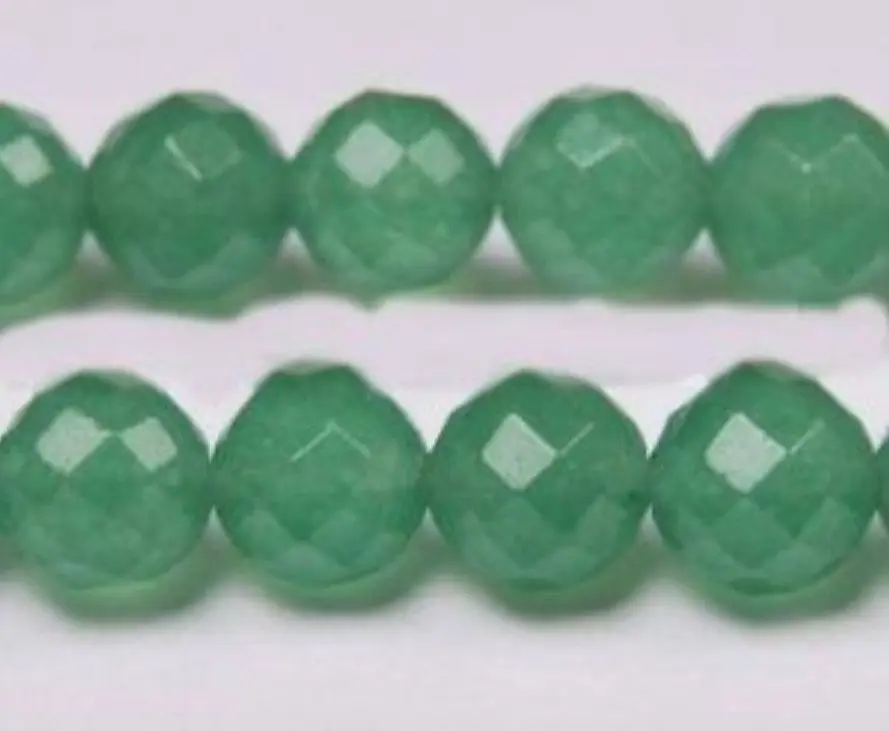 

DD 12mm Natural Green Emerald Faceted Round Loose Beads 15" #@