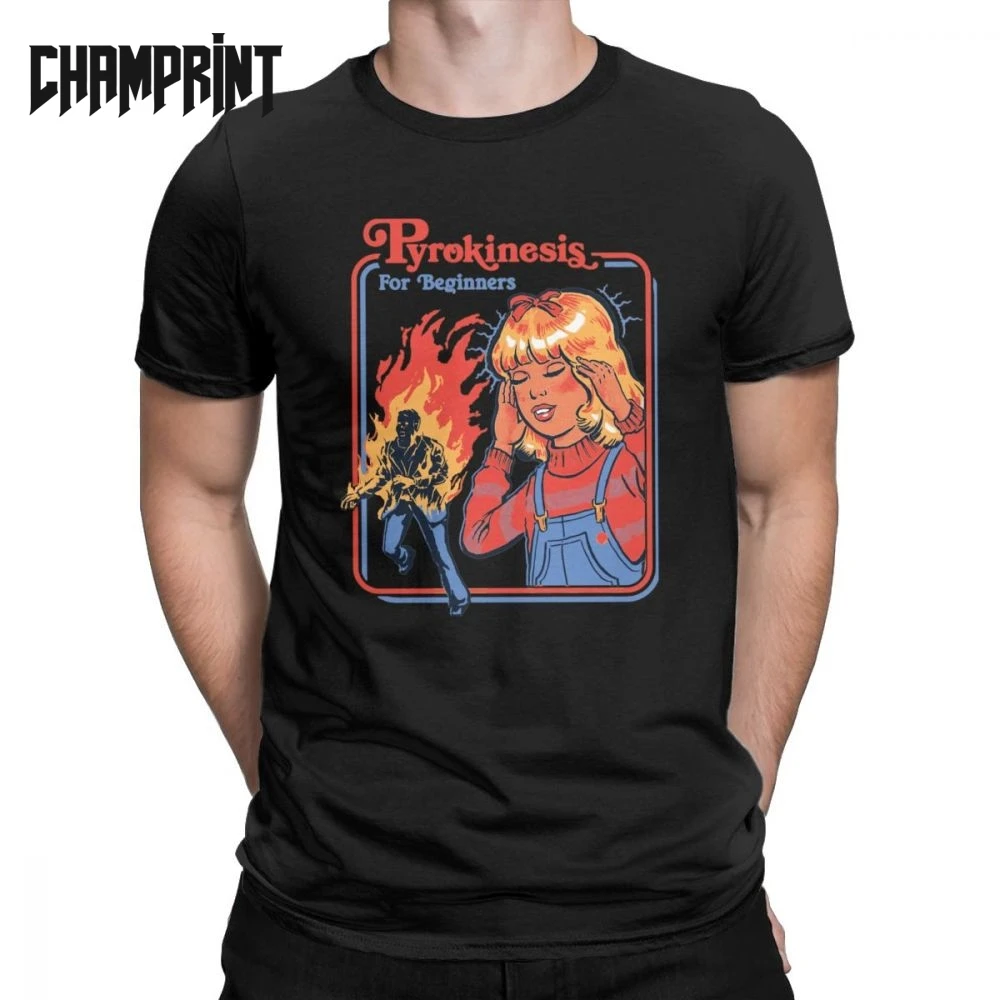 

Men Pyrokinesis for Beginners T Shirt Kids Book 80s 70s Firestarter Devils Demons Horror Cotton Clothes Tees Plus Size T-Shirt