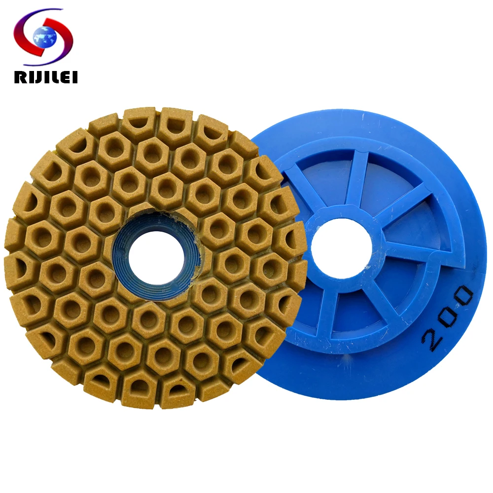 RIJILEI 5,6 Inch Snail Lock Edge Polishing Pad 125mm Edge Grinding Wheel Marble Polishing Pad Grinding Granite Concrete Stone 4 inch snail lock edge polishing pad 100 mm edge grinding wheel granite marble stone concrete abrasive disc polish wheel