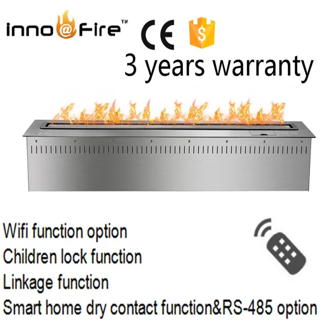 

48 inch silver or black intelligent remote control quemadores de chimenea