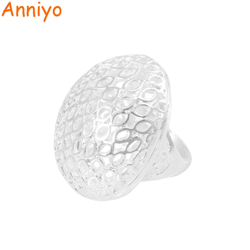 

Anniyo African Big Ring for Women Silver Color Ethiopian Wedding Rings Dubai Jewelry Nigeria Congo Gifts #001711B