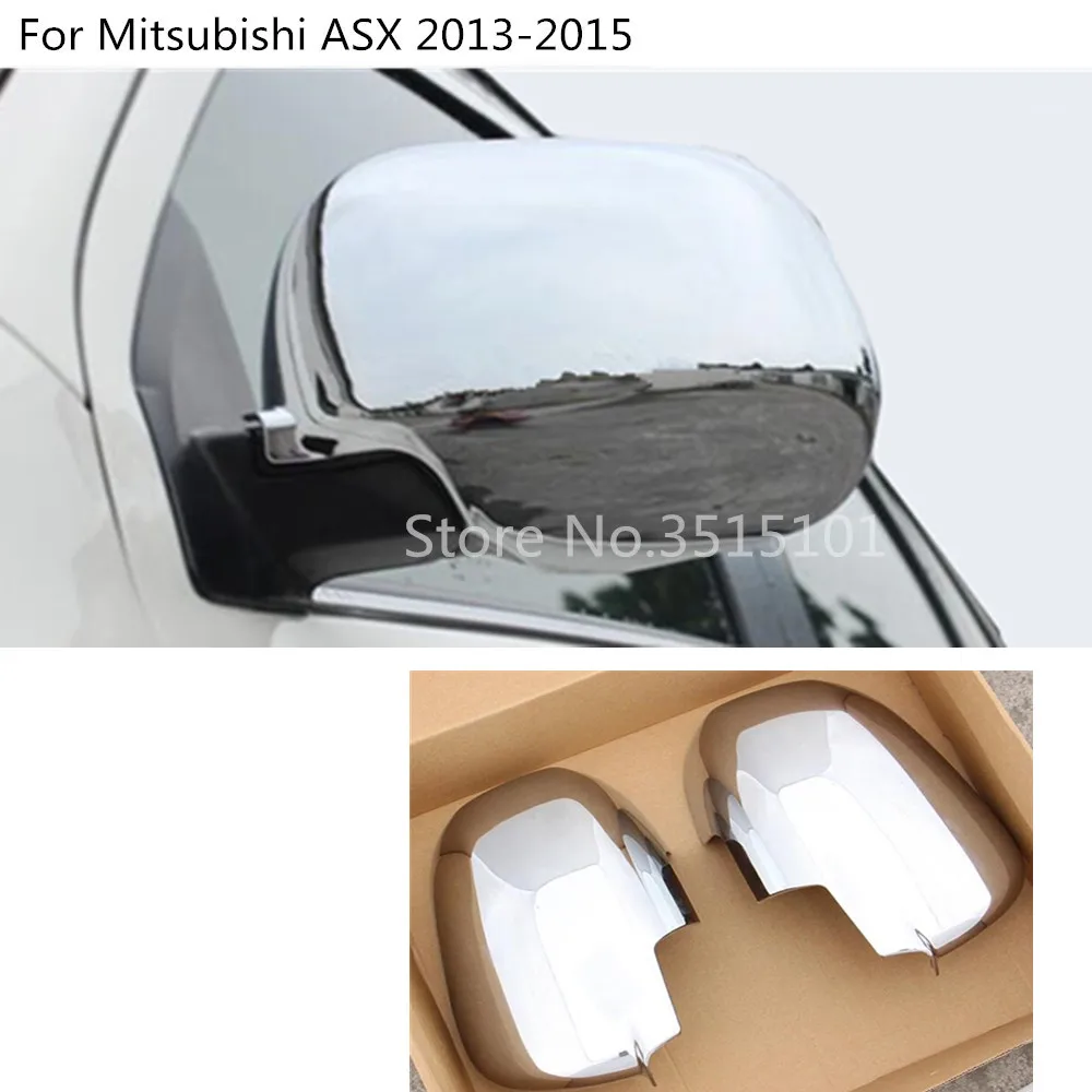 

Car styling ABS chrome back rear view Rearview Side Door Mirror Cover stick trim frame 2pcs For Mitsubishi ASX 2013 2014 2015