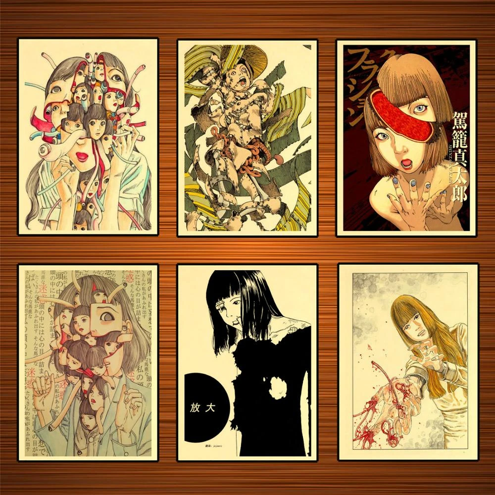 Health Plan Comic Japan Shintaro Kago Pop Art Map Classic Vintage Retro Kraft Canvas Maps Wall Sticker Home Bar Posters Gift Wall Stickers Aliexpress