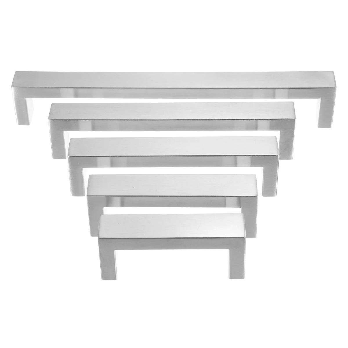 1Pcs 3Inch-15Inch Silver Kitchen Cabinet Handles Door Knobs Stainless Steel Square Closet Drawer Cupboard Pulls Bathroom Cabinet