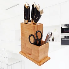 Высококачественный устойчивый деревянный держатель для кухонных ножей, стойки для хранения бамбуковых ножей, Многофункциональные кухонные инструменты