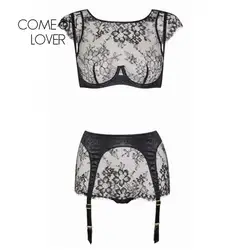 Comeonlover Sous Vetement Femme пикантные черный, белый цвет кружева Bralette сексуальное женское белье комплект белья пикантная обувь эротические Для