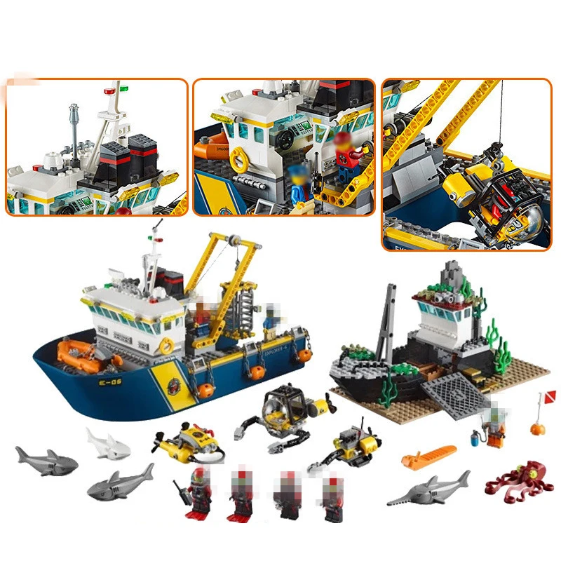 

City Series LEPIN 02012 774pcs Deepwater Exploration Vessel Children Educational Building Blocks Bricks Toys Model Funny Gifts