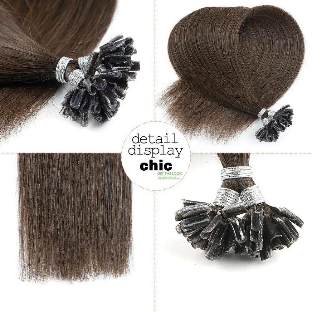 Najtaniej Neitsi podwójne wyciągnąć prosto Remy ludzki włos włosów Fusion do paznokci U Tip Pre Bonded kapsułki przedłużanie włosów 16 \