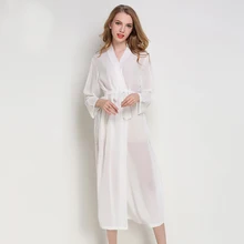 Пижама с длинным рукавом Тонкая кружевная ночная рубашка тонкий шифоновый домашний костюм прозрачная весенне-летняя ночная рубашка