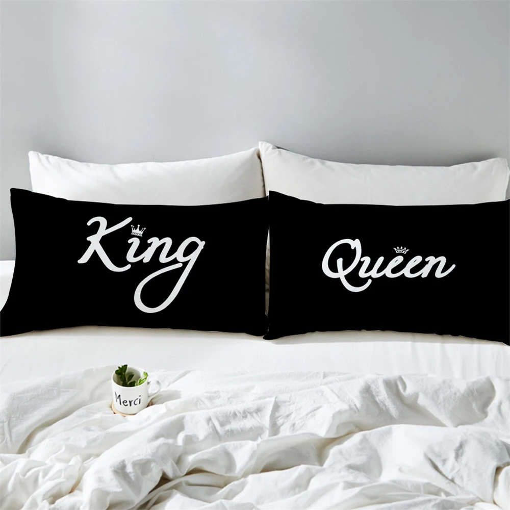 カップル枕ケースキング Queen レタープリント枕ケース愛好家枕カバーバレンタインデーのギフトの寝具ホームテキスタイル Pillow Case Aliexpress