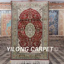 YILONG 2,5 'x4' Традиционный персидский дизайн ковер ручной работы ручной красный Шелковый прочный коврик(LH837B2.5x4