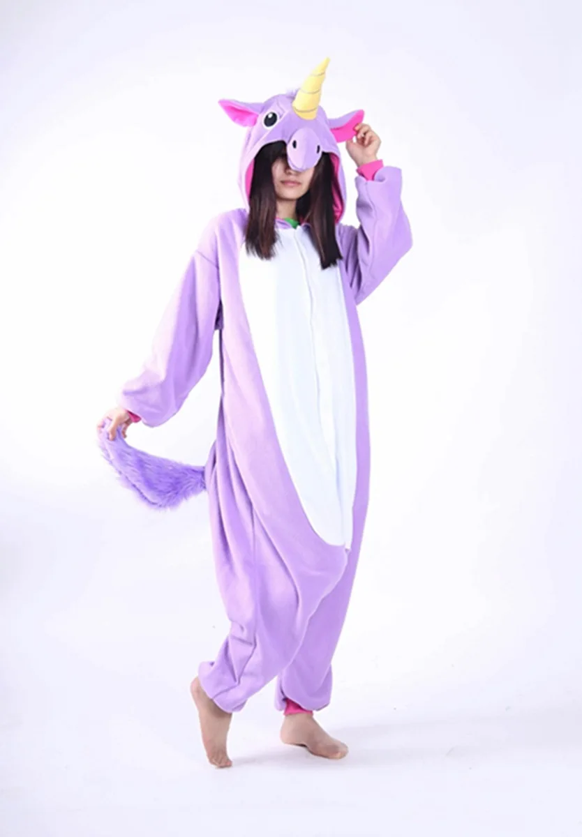 

Kigurumi Purple Blue Unicorn Onesie Pyjamas Jumpsuits Rompers Adult Animal Sleepsuit Pajamas Costume Cosplay