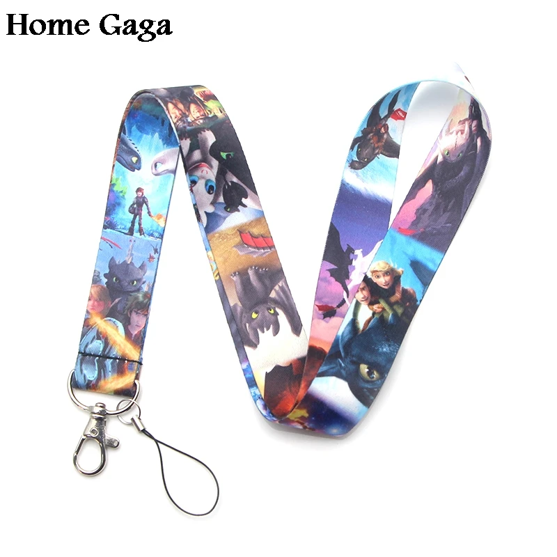

Homegaga how to train your dragon toothless dragon light fury keychain lanyard ribbon neck strap phone holder necklace D1744