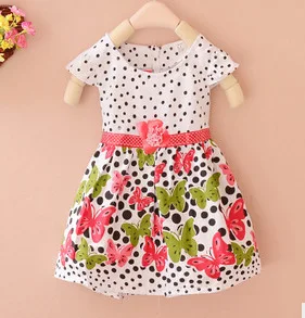 

Baby Dresses Girls 0-4T Cotton Clothing Princess Polka Dots Butterfly Printed Dress Dancing Wedding Summer Girl Clothes Dress