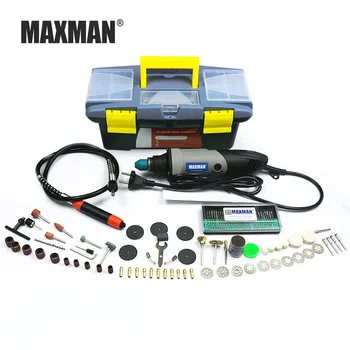 MAXMAN-Mini Taladro eléctrico Dremel, 220V/110V, 0,6mm, herramientas eléctricas con Accesorios Usd para papel de arena