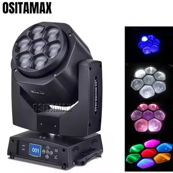 

7x15w Mini LED Bee Eye Zoom Moving Head Light RGBW Quad Color 4IN1 Endless Rotating Lumiere Lyre Stage Disco Party Lights