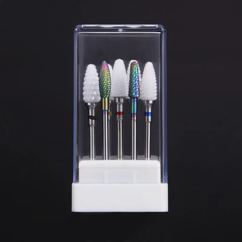 

7 Hole Mini Nail Art Grinding Drill Bits Storage Box Electric Machine Sanding Bit Container Manicure Display Cube Base New Gift