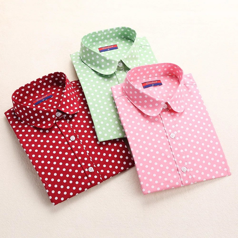 red white polka dot shirt