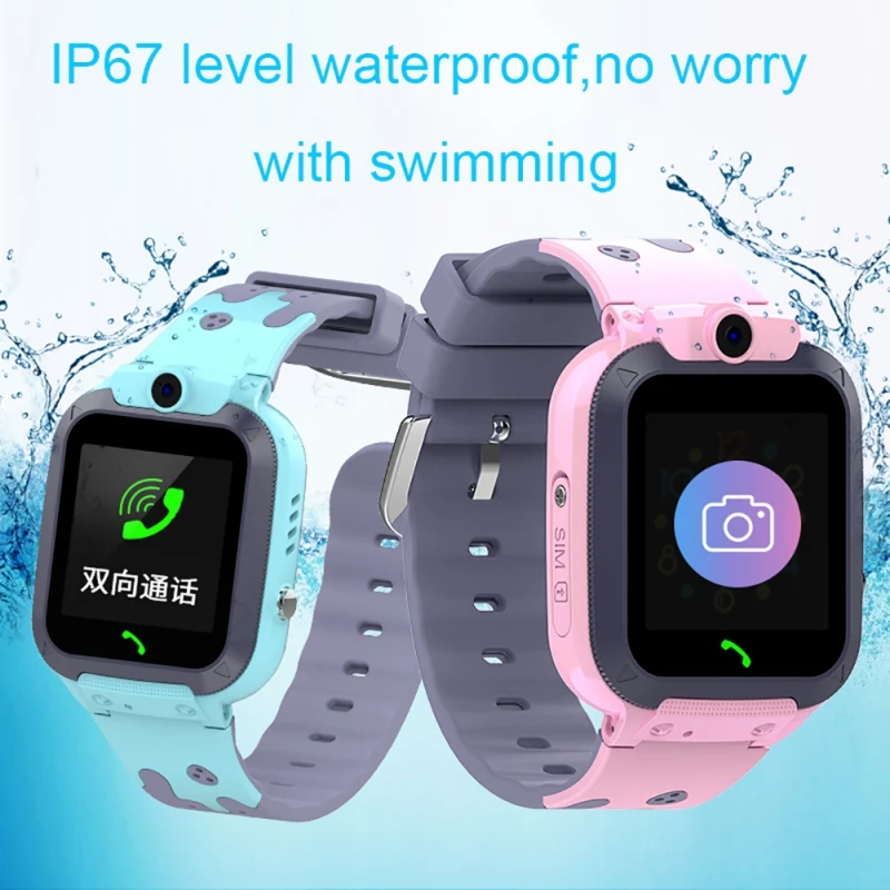 

Q16 IP67 Waterproof Children's Smart Watch Two-way Call Emergency Help Accurate Positioning English Version Children's Watch