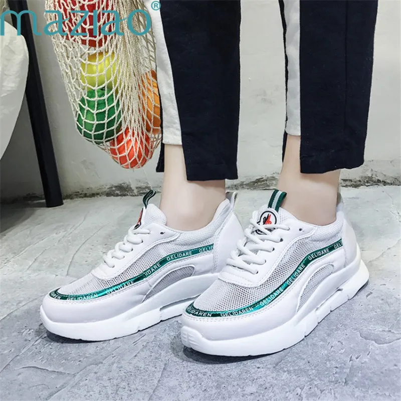 

Sneakers Breathable Wedges Platform Vulcanize Shoes Pu Leather Women Casual Stylish Non-slip Shoes MAZIAO