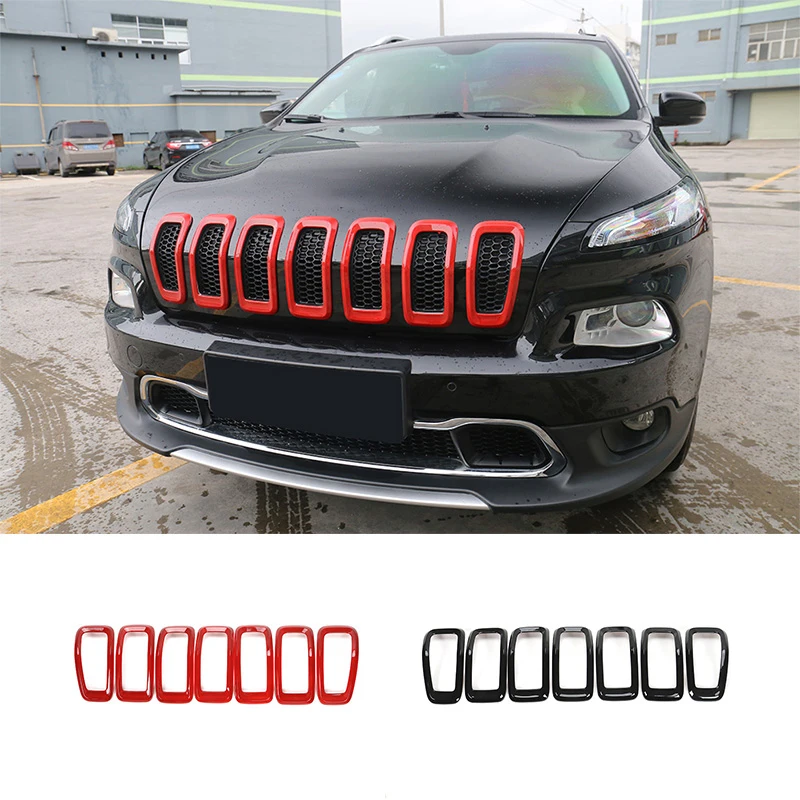 SHINEKA автомобильный Стайлинг ABS передняя вставка сетка решетка Круг рамка для Jeep Cherokee 14-16 автомобильные аксессуары SHINEKA автомобильный Стайлинг ABS передняя вставка сетка решетка Круг рамка для Jeep Cherokee 14-16 автомобильные аксессуары