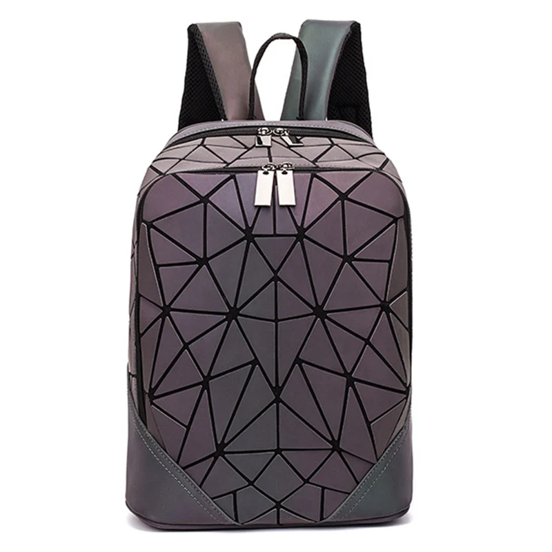 Новинка, светящийся геометрический неровный треугольный рюкзак с блестками для женщин, модный рюкзак, женский рюкзак в Корейском стиле - Цвет: luminous A