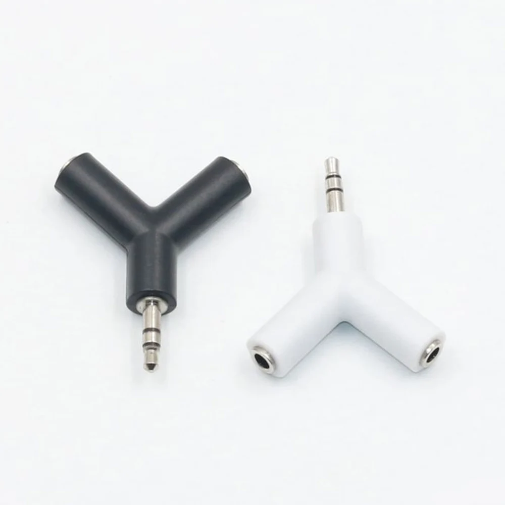 Мини y-образный двухсторонний Разветвитель для наушников 3,5 мм разъем двойной разъем Аудио гарнитура сетевой адаптер разъём разветвитель брелок