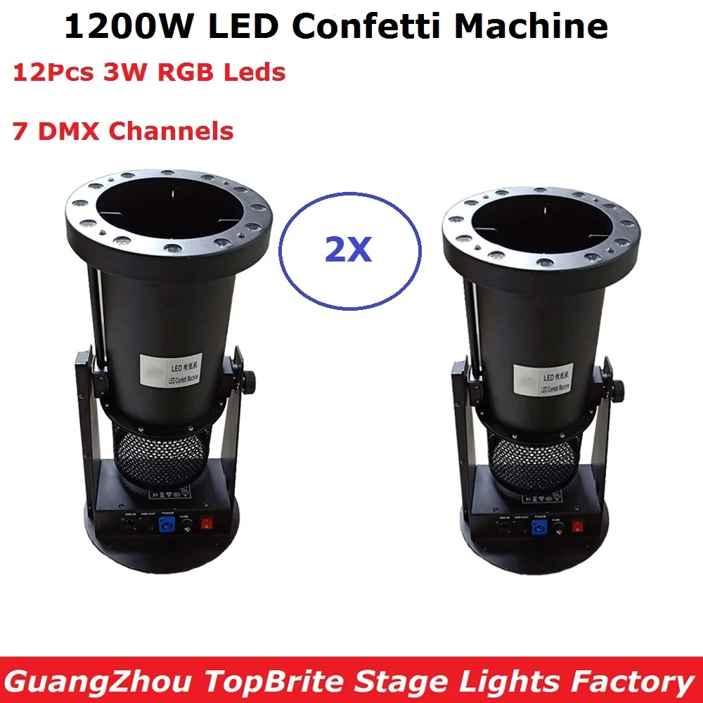 Free Shipping High Quality 1200W Led Wedding Confetti Cannon Machine Dj Equipments Dj Light huismerk kopen in de aanbieding