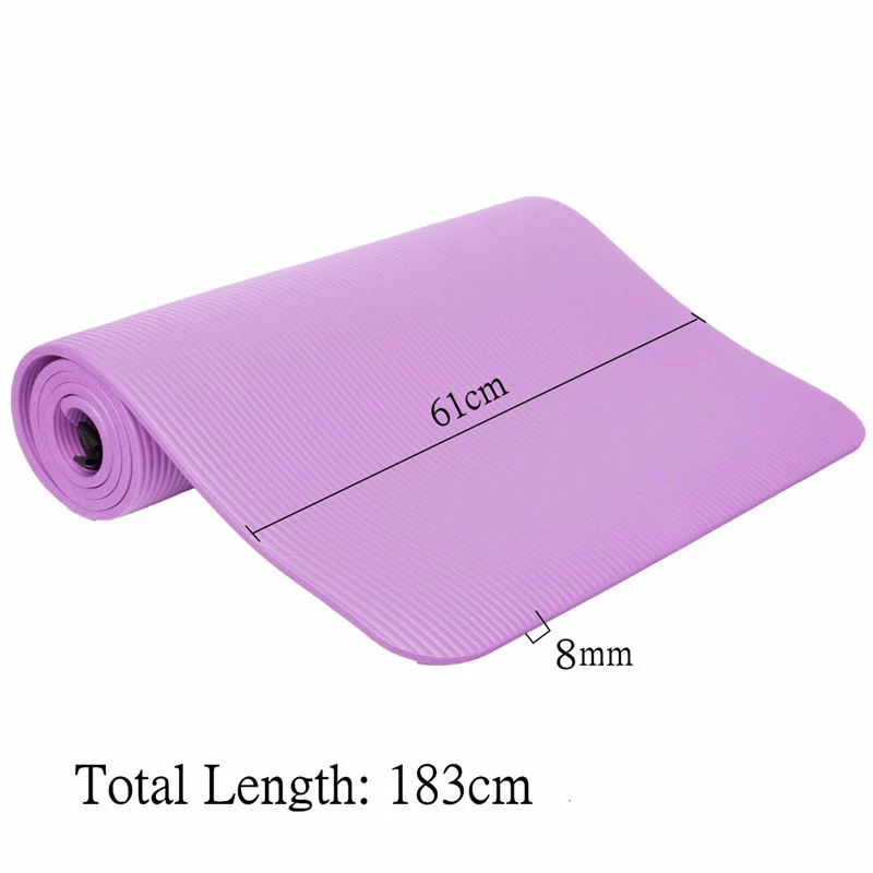 8mm Thick 1830*610mm Yoga Mat For High Quality NBR Non-Slip Yoga Mats For Beginner Fitness Exercise Tasteless Gym Pads Bag