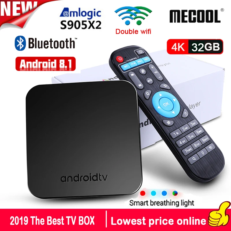 

MECOOL KM9 Android 9.0 TV Box Amlogic S905X2 CPU Quad core 4G 32G 2.4/5.8GHz WiFi BT4.2 4K 3D USB 3.0 HDR Set top tv box
