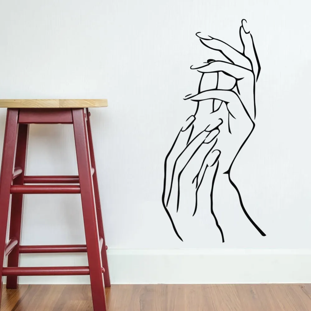 

Removable Vinyl Woman Girl'S Beautiful Hands Beauty Salon Decor Diy Wall Sticker Art Decal Fashion Hands Wall apper YO-163