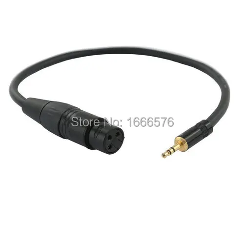 Adaptador de Conector para 3.5mm Cabo de Entrada de Áudio kl 3ft 3 Pin Xlr Fêmea Mini Microphon