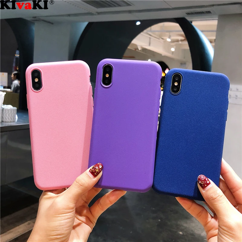 

KIvaKI Luxury Frosted Slim soft Back Case for iphone 7 6S 6 8 Plus X 5 5s SE Matte TPU Phone Cover Cases For iPhone 7 Thin Capa