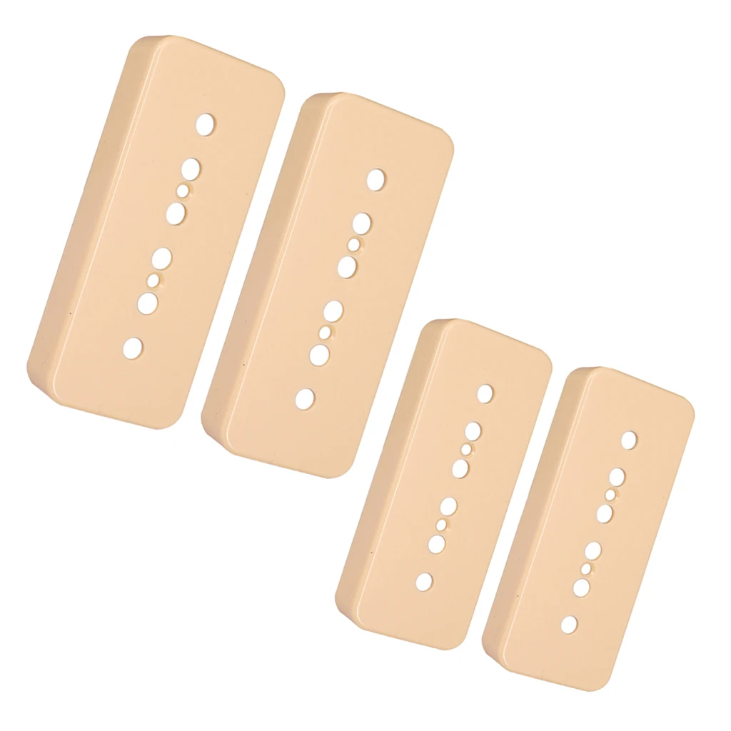 2 Pieces Electric Guitar Single Coil 6 Holes Pickup Cover 50/52mm for P90 Pickup Parts