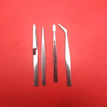 4 шт./компл. Точность Пинцет Нержавеющая сталь толстые электроники пинцет для бровей Пинцет из нержавеющей стали на нескользящей подошве макияж ремонт мульти инструменты