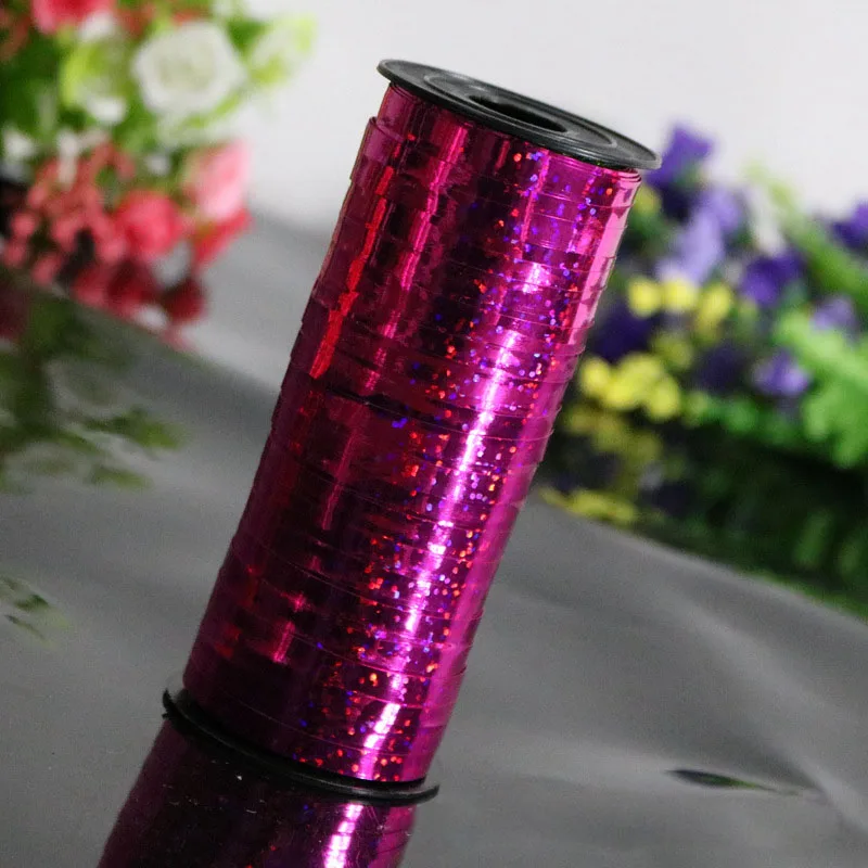 100 ярдов лазерные воздушные шары ленты для праздничное украшение для дня рождения Свадебные украшения DIY аксессуары поставки торт веревка - Цвет: rose red