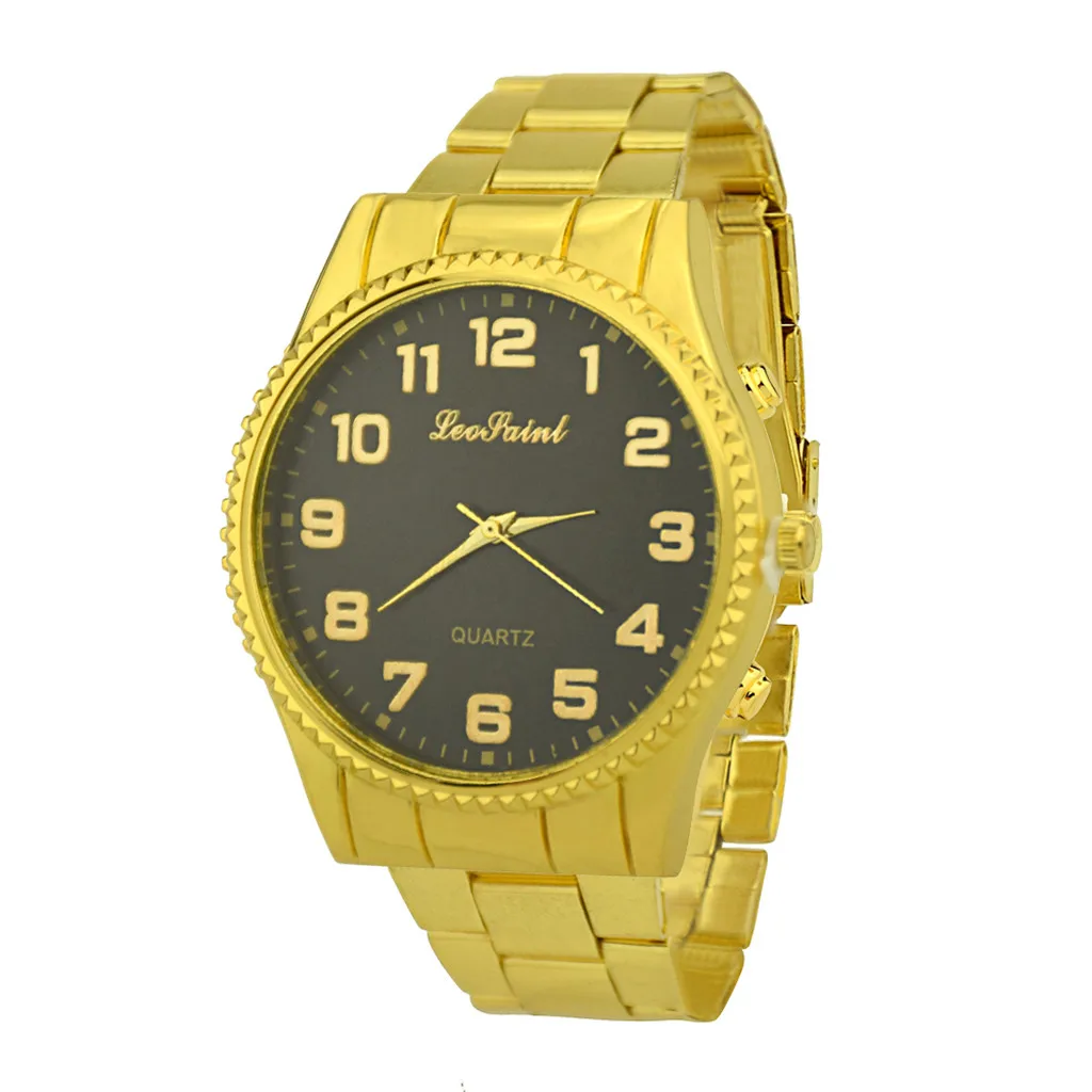 

New arrival Golden Fashion Casual Men Watch Luxury Military Stainless Steel Business Analog Quartz Mens Wrist Watches relogio F4