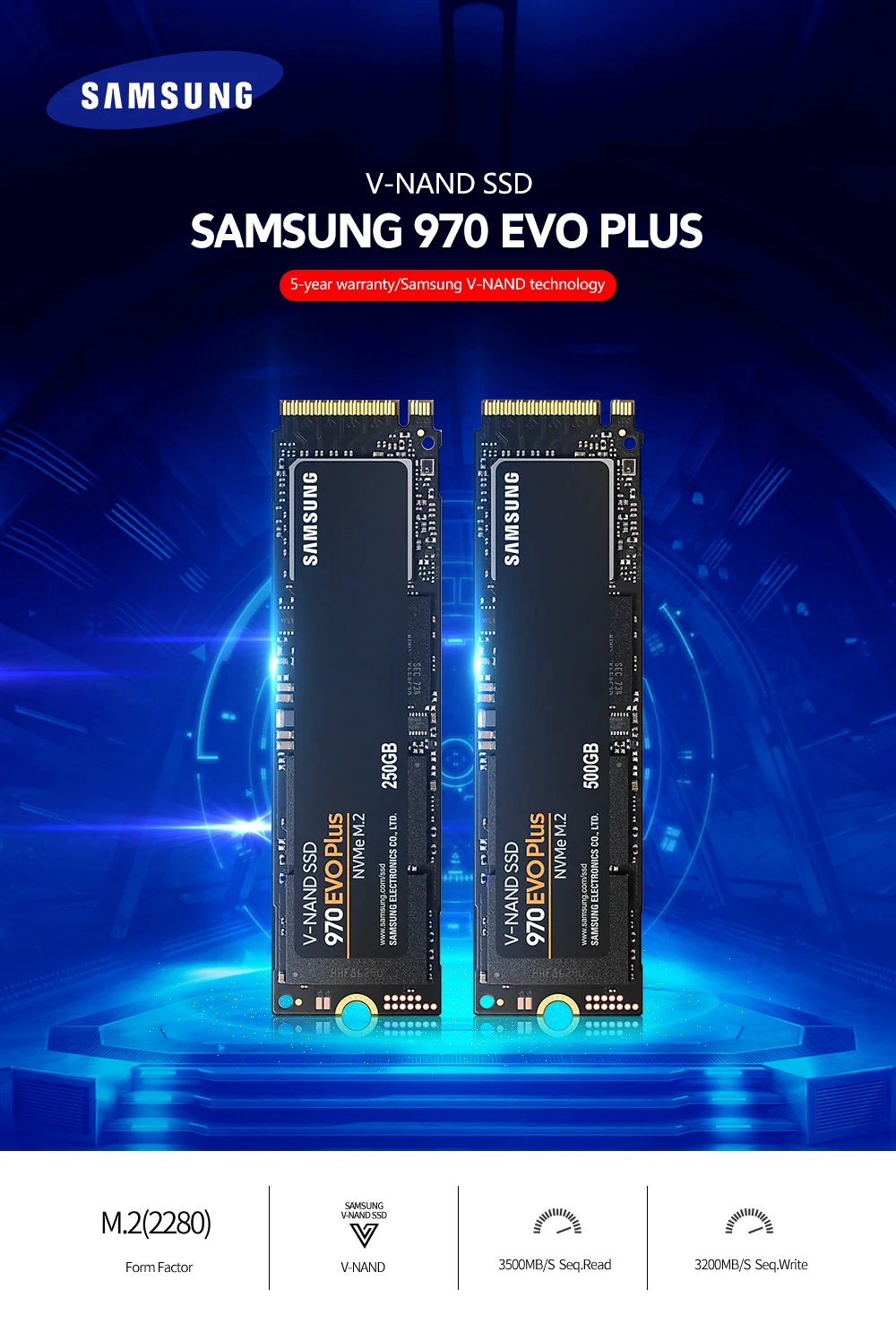 Samsung SSD 970 EVO Plus SSD M2 250G 500G 1 ТБ NVMe M.2 2280 NVMe внутренний SSD твердотельный жесткий диск hdd SSD PCIe для компьютера