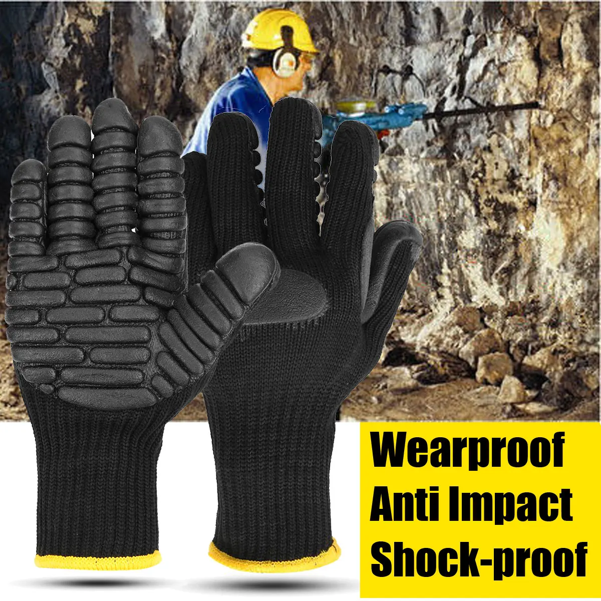  Safurance Anti Vibration Work Gloves Power Tool Shockproof Reducing Work Safety Glove For Drilling 