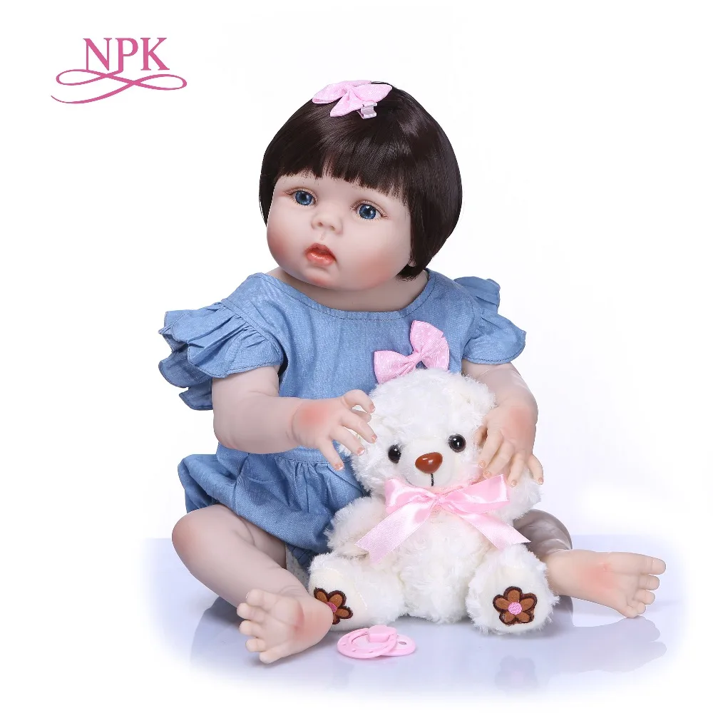 

Latest new 55cm full Silicone Reborn Boneca Realista Fashion Baby Dolls For girl Children Birthday Gift Bebes Reborn boneca Doll