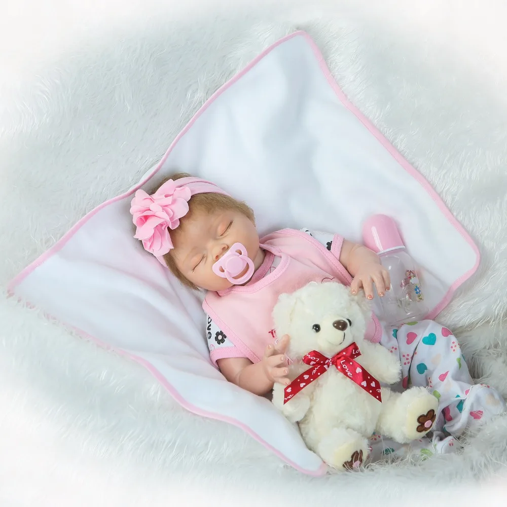 Спящие куклы Bebes reborn NPK 22 дюйма полутело силиконовый Реборн детский подарок