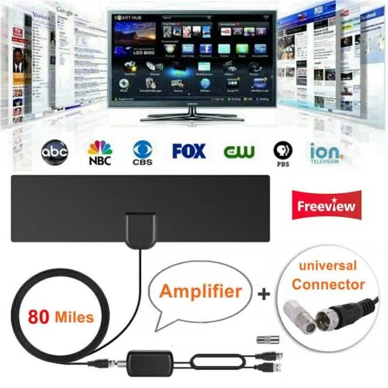 

AH-link 300 Miles Antenna For Digital TV 25DB HDTV Antenna With Amplifier Signal Booster DVB-T2 Indoor Freeview satellite Aerial